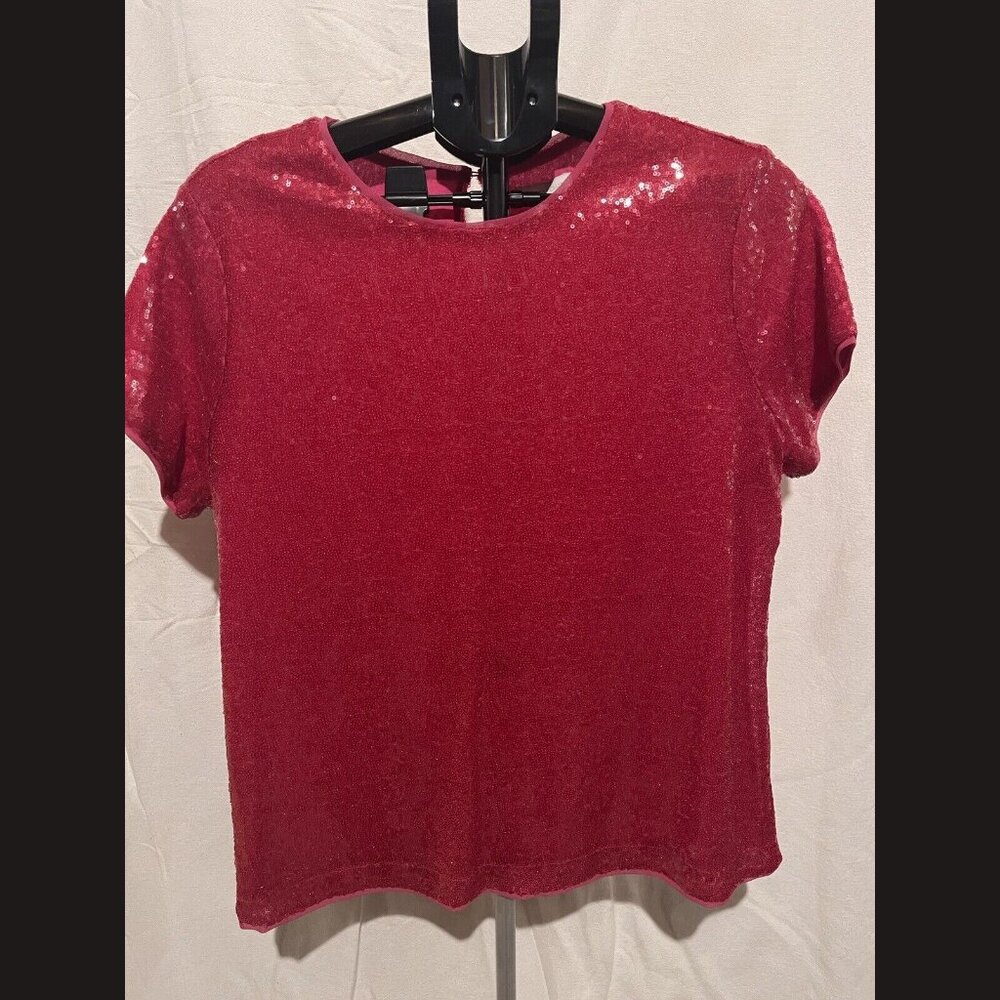 Charter Club Sparkly Pink Blouse Size L